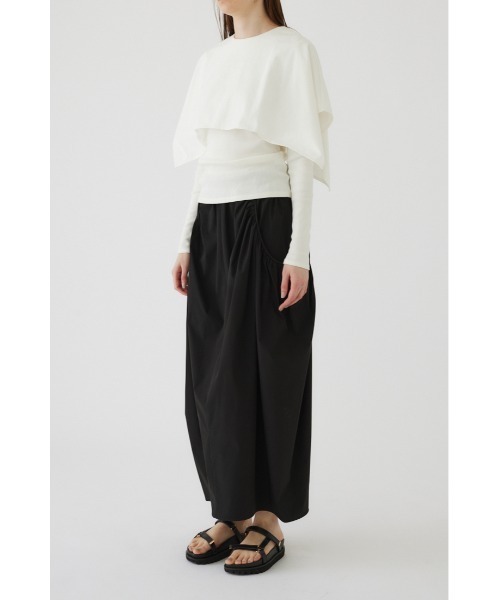 RIM.ARK(リムアーク)の「Rib layered cut tops リブレイヤードカットトップス(Tシャツ/カットソー・レディース・オフホワイト/ライトブルー/ブラック・FREE)」の13枚目の写真