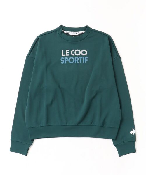 le coq sportif(ルコックスポルティフ)の「ルコックスポルティフ ヒートナビ 長袖シャツ(Tシャツ/カットソー・レディース・オフホワイト/ダークグリーン・S/M/L)」の1枚目の写真