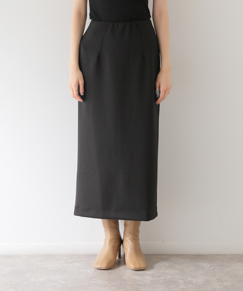 Simplicite(サンプリシテ)の「ダンボールストレートスカート(スカート・レディース・ブラック/チャコールグレー・FREE)」の6枚目の写真