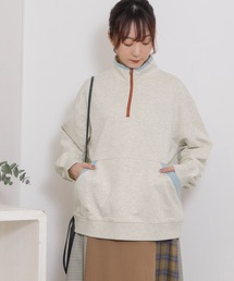 配色パイピング裏毛アノラックプルオーバー