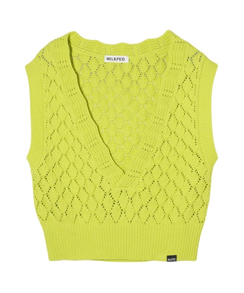 MILKFED.(ミルクフェド)の「KNIT VEST(ベスト・レディース・イエロー/ブラック/ホワイト・ONE SIZE)」の1枚目の写真