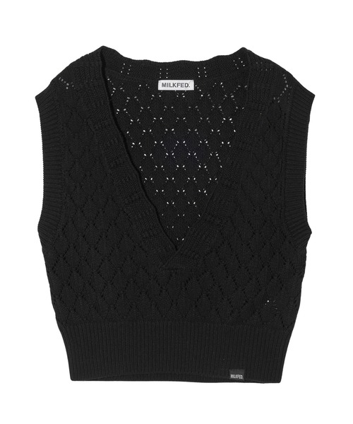 MILKFED.(ミルクフェド)の「KNIT VEST(ベスト・レディース・イエロー/ブラック/ホワイト・ONE SIZE)」の3枚目の写真
