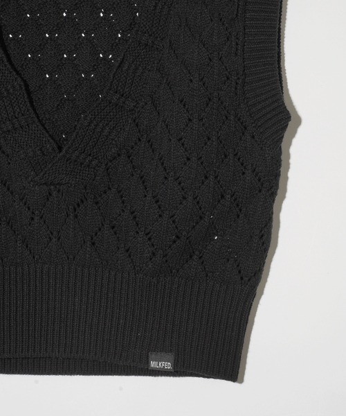 MILKFED.(ミルクフェド)の「KNIT VEST(ベスト・レディース・イエロー/ブラック/ホワイト・ONE SIZE)」の7枚目の写真