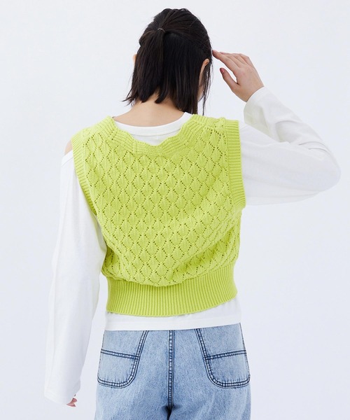 MILKFED.(ミルクフェド)の「KNIT VEST(ベスト・レディース・イエロー/ブラック/ホワイト・ONE SIZE)」の12枚目の写真