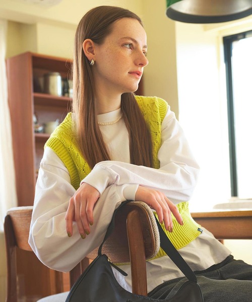 MILKFED.(ミルクフェド)の「KNIT VEST(ベスト・レディース・イエロー/ブラック/ホワイト・ONE SIZE)」の15枚目の写真