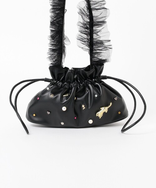 Ray BEAMS(レイビームス)の「Casselini × Ray BEAMS / 別注 スタッズ フリル ショルダーバッグ(ショルダーバッグ・レディース・ブラック/ホワイト・ONE SIZE)」の21枚目の写真