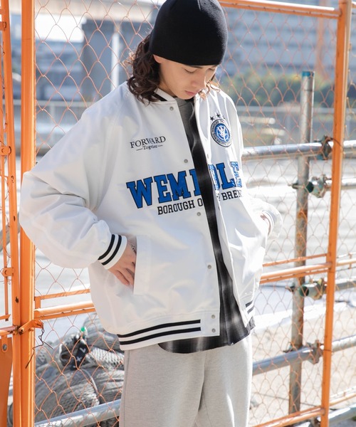WEGO(ウィゴー)の「WEGO/ワッペンスタジャン(スタジャン・メンズ・ライトグレー/ホワイト/ブラック・LARGE/MEDIUM)」の10枚目の写真