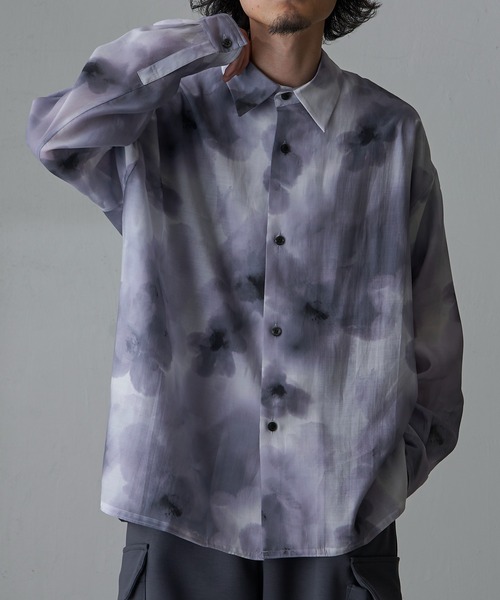 Lui's(ルイス)の「フラワーシアーシャツ(シャツ/ブラウス・メンズ・グリーン/ブラック・FREE)」の5枚目の写真