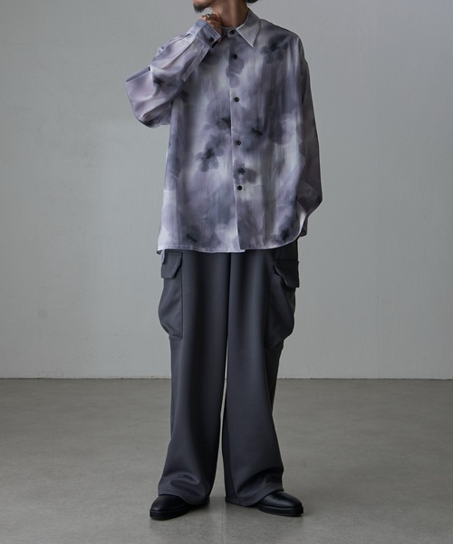 Lui's(ルイス)の「フラワーシアーシャツ(シャツ/ブラウス・メンズ・グリーン/ブラック・FREE)」の6枚目の写真