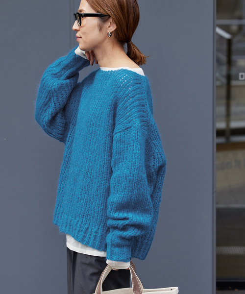 フレームワーク　Helloモヘヤミックスプルオーバー　ニット Helloモヘヤミックスプルオーバー（ニット/セーター）｜FRAMeWORK