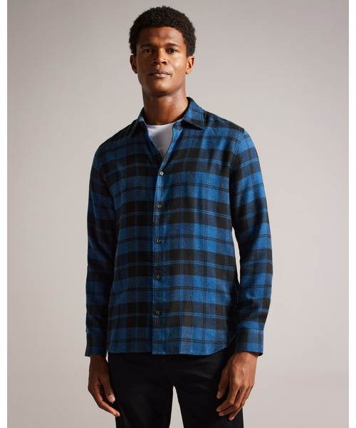 Ted Baker(テッドベーカー)の「ABACUS チェック フランネル シャツ(シャツ/ブラウス・メンズ・ネイビー/ライトグレー・2/5/3/4/1)」の1枚目の写真