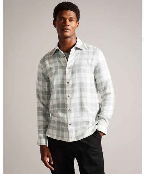 Ted Baker(テッドベーカー)の「ABACUS チェック フランネル シャツ(シャツ/ブラウス・メンズ・ネイビー/ライトグレー・2/5/3/4/1)」の2枚目の写真