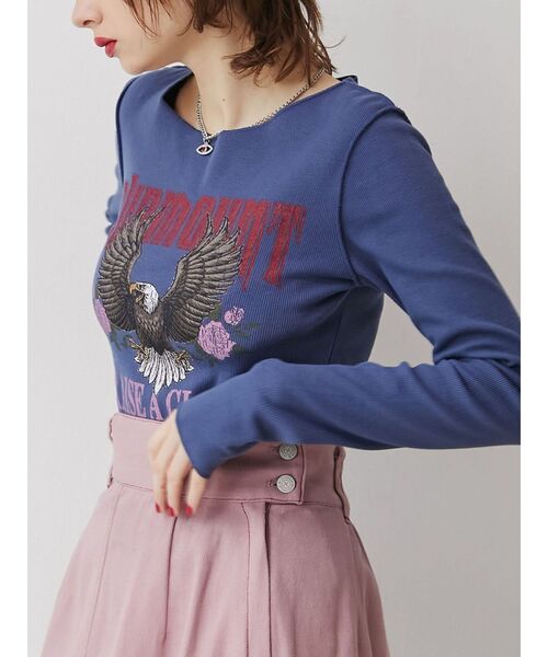 jouetie（ジュエティ）の「イーグルフィットロンT（Tシャツ/カットソー・レディース・ブラック/ネイビー/アイボリー・MEDIUM）」の4枚目の写真