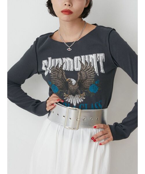 jouetie（ジュエティ）の「イーグルフィットロンT（Tシャツ/カットソー・レディース・ブラック/ネイビー/アイボリー・MEDIUM）」の8枚目の写真