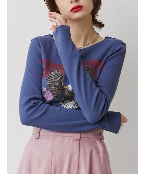 jouetie（ジュエティ）の「イーグルフィットロンT（Tシャツ/カットソー・レディース・ブラック/ネイビー/アイボリー・MEDIUM）」の13枚目の写真