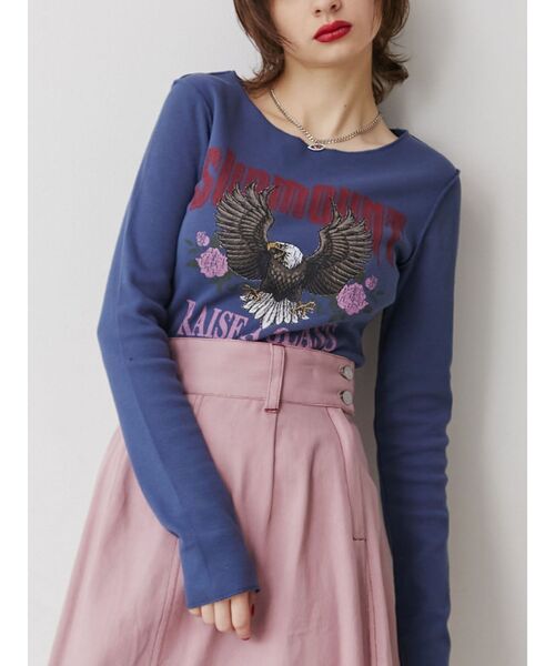 jouetie（ジュエティ）の「イーグルフィットロンT（Tシャツ/カットソー・レディース・ブラック/ネイビー/アイボリー・MEDIUM）」の14枚目の写真