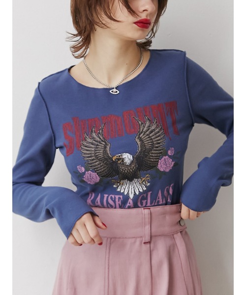 jouetie（ジュエティ）の「イーグルフィットロンT（Tシャツ/カットソー・レディース・ブラック/ネイビー/アイボリー・MEDIUM）」の3枚目の写真