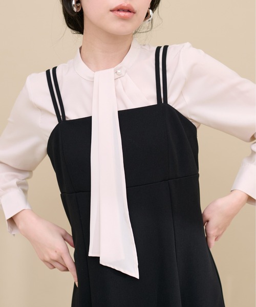 natural couture(ナチュラルクチュール)の「WEB限定 / ドレープスカーフ2WAYブラウス(シャツ/ブラウス・レディース・オフホワイト/ブラウン/ミント/ブルーグレー/ピンクベージュ/グレイッシュベージュ・FREE)」の20枚目の写真