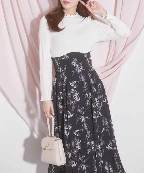 【ZOZO限定】2wayリボン付きフラワードッキングワンピース（ワンピース）｜tocco closet（トッコ クローゼット）