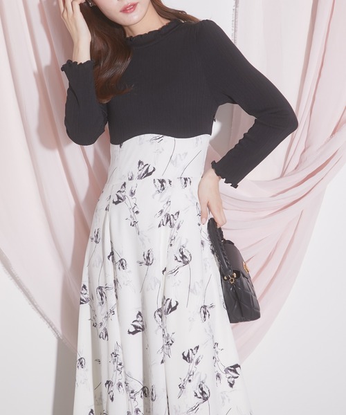 【ZOZO限定】2wayリボン付きフラワードッキングワンピース（ワンピース）｜tocco closet（トッコ クローゼット）