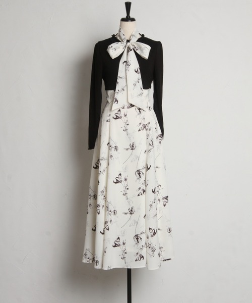 【ZOZO限定】2wayリボン付きフラワードッキングワンピース（ワンピース）｜tocco closet（トッコ クローゼット）