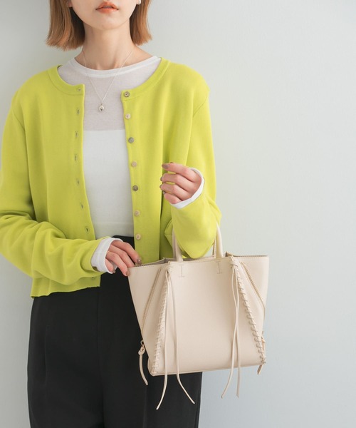 URBAN RESEARCH ROSSO WOMEN（アーバンリサーチ　ロッソ）の「サイドジップミニトート（ショルダーバッグ・レディース・ベージュ系その他/アイボリー/ブラック・-）」の5枚目の写真