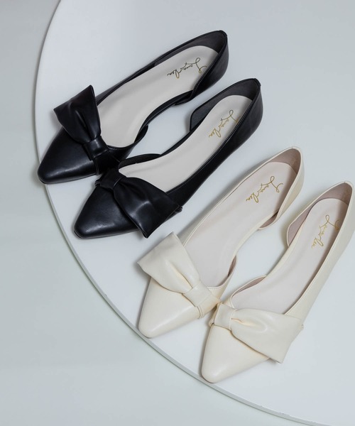 Launa lea（ラウナレア）の「リボンサイドカットフラットパンプス(0555)（パンプス・レディース・ブラック/ホワイト/ピンク/シルバー・22.0cm/22.5cm/23.0cm/23.5cm/24.0cm/24.5cm/25.0cm）」の14枚目の写真