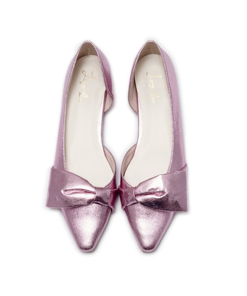 Launa lea（ラウナレア）の「リボンサイドカットフラットパンプス(0555)（パンプス・レディース・ブラック/ホワイト/ピンク/シルバー・22.0cm/22.5cm/23.0cm/23.5cm/24.0cm/24.5cm/25.0cm）」の6枚目の写真