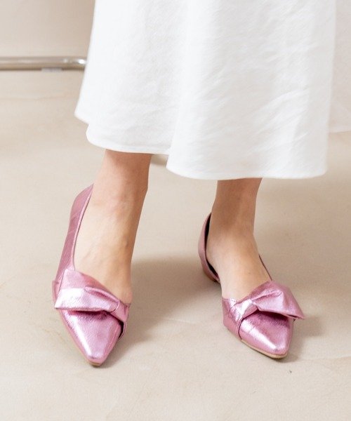 Launa lea（ラウナレア）の「リボンサイドカットフラットパンプス(0555)（パンプス・レディース・ブラック/ホワイト/ピンク/シルバー・22.0cm/22.5cm/23.0cm/23.5cm/24.0cm/24.5cm/25.0cm）」の12枚目の写真