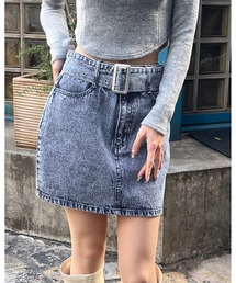3.3 Field Trip | 3.3 Field Trip/ベルトツキデニムスカート 2100044(デニムスカート)