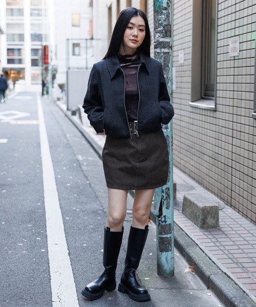 3.3 Field Trip （3.3フィールドトリップ）の「3.3 Field Trip／ベルトツキデニムスカート 2100044（デニムスカート・レディース・ブラック/ブルー・MEDIUM/LARGE）」の14枚目の写真