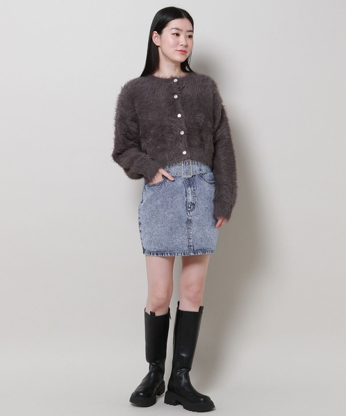 3.3 Field Trip （3.3フィールドトリップ）の「3.3 Field Trip／ベルトツキデニムスカート 2100044（デニムスカート・レディース・ブラック/ブルー・MEDIUM/LARGE）」の16枚目の写真