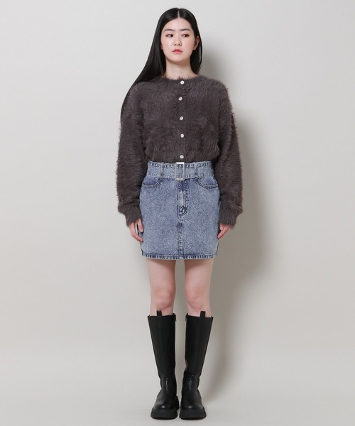 3.3 Field Trip （3.3フィールドトリップ）の「3.3 Field Trip／ベルトツキデニムスカート 2100044（デニムスカート・レディース・ブラック/ブルー・MEDIUM/LARGE）」の13枚目の写真