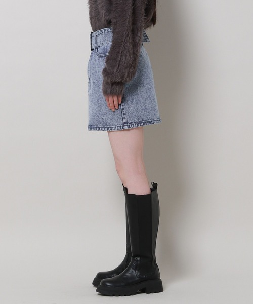 3.3 Field Trip （3.3フィールドトリップ）の「3.3 Field Trip／ベルトツキデニムスカート 2100044（デニムスカート・レディース・ブラック/ブルー・MEDIUM/LARGE）」の22枚目の写真