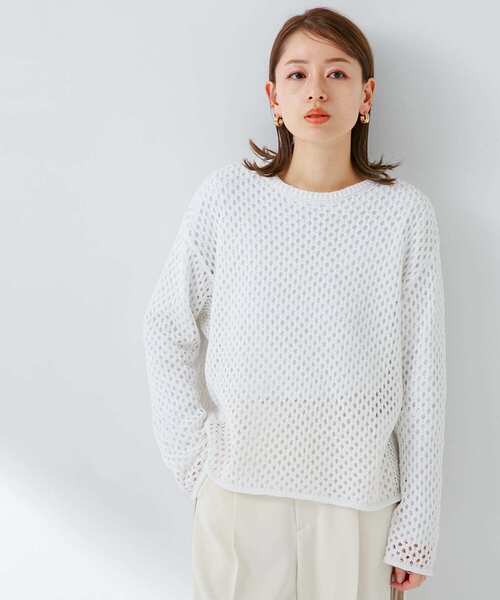 URBAN RESEARCH Sonny Label(アーバンリサーチサニーレーベル)の「メッシュアミニットプルオーバー(ニット/セーター・レディース・オフホワイト/ベージュ系その他/ピンク・FREE)」の1枚目の写真