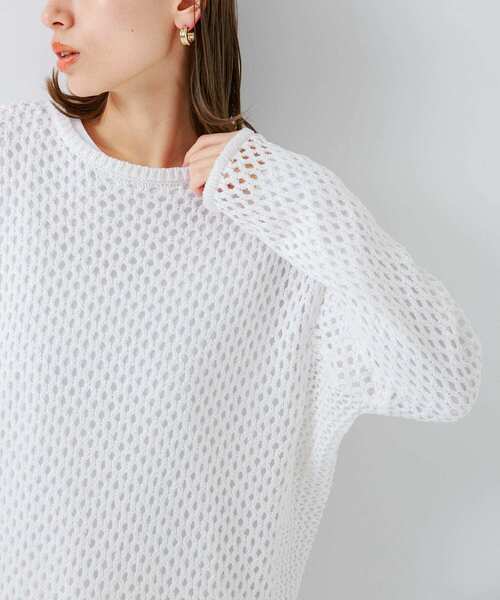URBAN RESEARCH Sonny Label(アーバンリサーチサニーレーベル)の「メッシュアミニットプルオーバー(ニット/セーター・レディース・オフホワイト/ベージュ系その他/ピンク・FREE)」の4枚目の写真