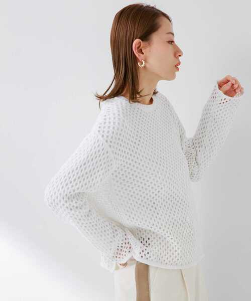 URBAN RESEARCH Sonny Label(アーバンリサーチサニーレーベル)の「メッシュアミニットプルオーバー(ニット/セーター・レディース・オフホワイト/ベージュ系その他/ピンク・FREE)」の6枚目の写真