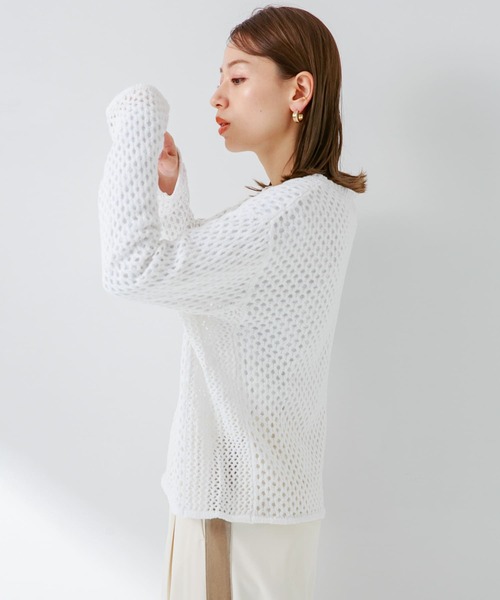 URBAN RESEARCH Sonny Label(アーバンリサーチサニーレーベル)の「メッシュアミニットプルオーバー(ニット/セーター・レディース・オフホワイト/ベージュ系その他/ピンク・FREE)」の7枚目の写真
