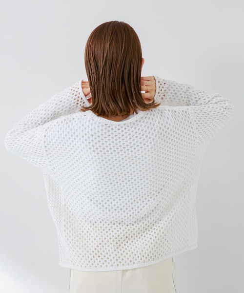 URBAN RESEARCH Sonny Label(アーバンリサーチサニーレーベル)の「メッシュアミニットプルオーバー(ニット/セーター・レディース・オフホワイト/ベージュ系その他/ピンク・FREE)」の8枚目の写真