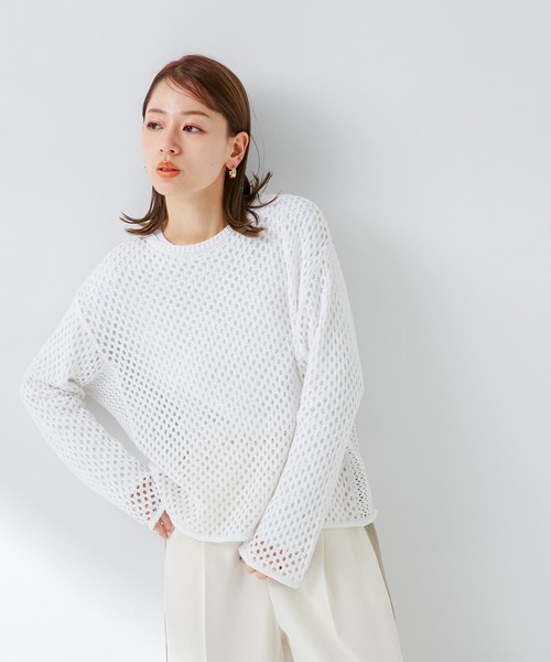URBAN RESEARCH Sonny Label(アーバンリサーチサニーレーベル)の「メッシュアミニットプルオーバー(ニット/セーター・レディース・オフホワイト/ベージュ系その他/ピンク・FREE)」の9枚目の写真