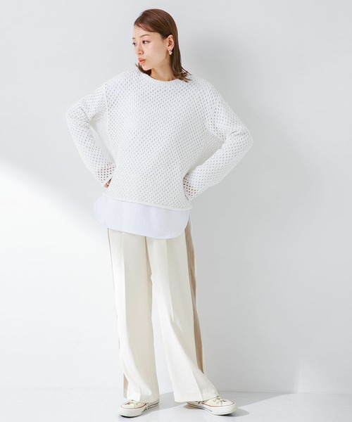 URBAN RESEARCH Sonny Label(アーバンリサーチサニーレーベル)の「メッシュアミニットプルオーバー(ニット/セーター・レディース・オフホワイト/ベージュ系その他/ピンク・FREE)」の10枚目の写真