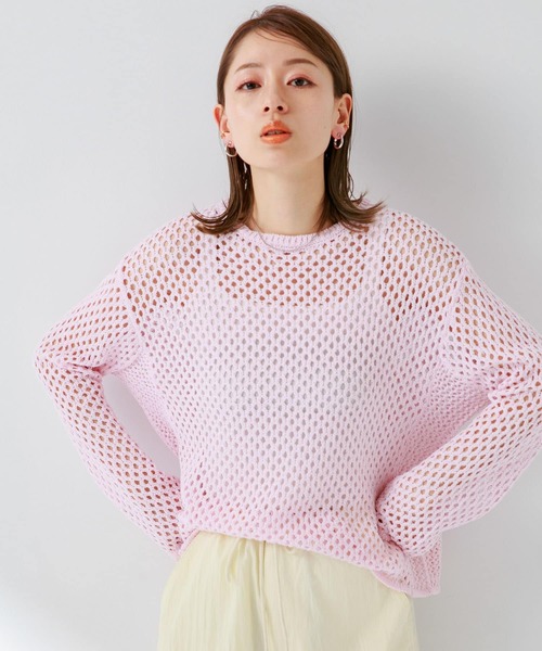 URBAN RESEARCH Sonny Label(アーバンリサーチサニーレーベル)の「メッシュアミニットプルオーバー(ニット/セーター・レディース・オフホワイト/ベージュ系その他/ピンク・FREE)」の13枚目の写真