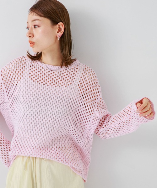 URBAN RESEARCH Sonny Label(アーバンリサーチサニーレーベル)の「メッシュアミニットプルオーバー(ニット/セーター・レディース・オフホワイト/ベージュ系その他/ピンク・FREE)」の14枚目の写真