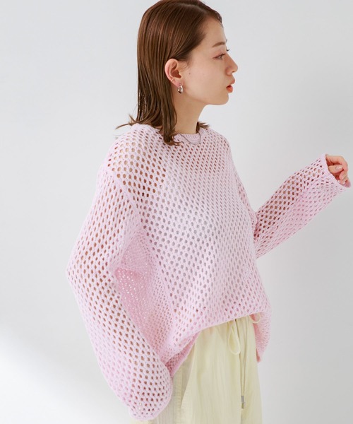 URBAN RESEARCH Sonny Label(アーバンリサーチサニーレーベル)の「メッシュアミニットプルオーバー(ニット/セーター・レディース・オフホワイト/ベージュ系その他/ピンク・FREE)」の15枚目の写真