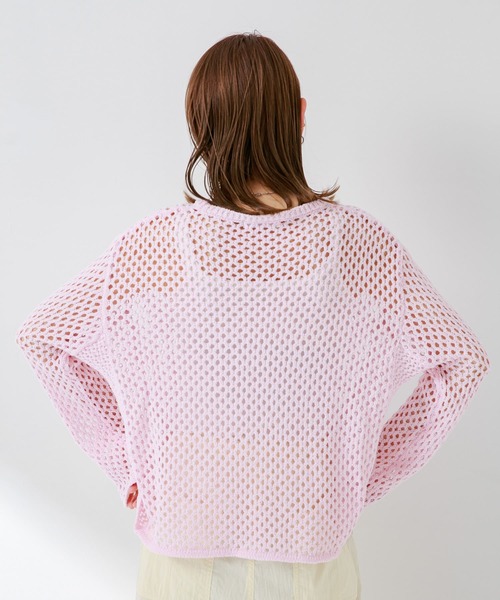 URBAN RESEARCH Sonny Label(アーバンリサーチサニーレーベル)の「メッシュアミニットプルオーバー(ニット/セーター・レディース・オフホワイト/ベージュ系その他/ピンク・FREE)」の17枚目の写真
