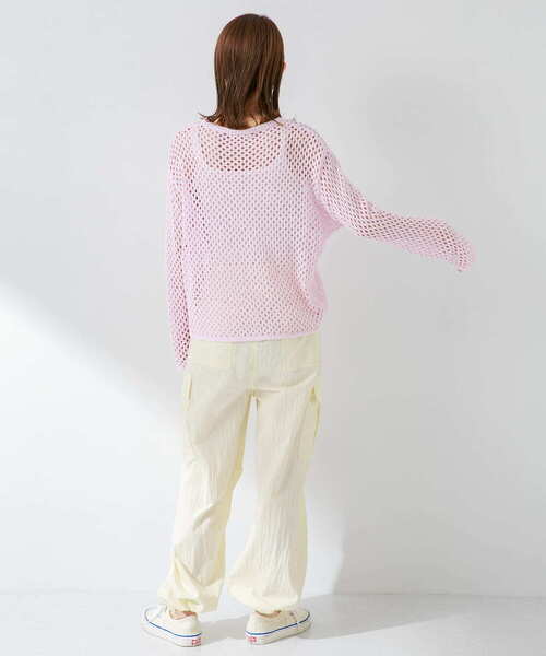 URBAN RESEARCH Sonny Label(アーバンリサーチサニーレーベル)の「メッシュアミニットプルオーバー(ニット/セーター・レディース・オフホワイト/ベージュ系その他/ピンク・FREE)」の20枚目の写真