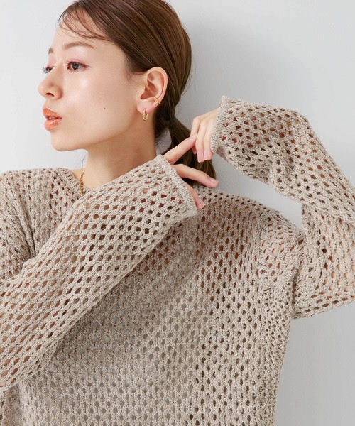 URBAN RESEARCH Sonny Label(アーバンリサーチサニーレーベル)の「メッシュアミニットプルオーバー(ニット/セーター・レディース・オフホワイト/ベージュ系その他/ピンク・FREE)」の21枚目の写真