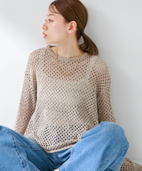 URBAN RESEARCH Sonny Label(アーバンリサーチサニーレーベル)の「メッシュアミニットプルオーバー(ニット/セーター・レディース・オフホワイト/ベージュ系その他/ピンク・FREE)」の22枚目の写真