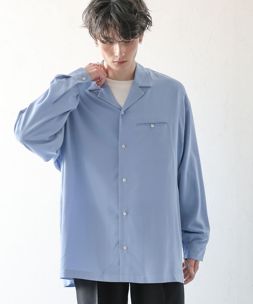 RAGEBLUE（レイジブルー）の「レーヨン/ドレープルーズオープンカラー