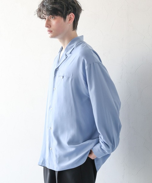 RAGEBLUE（レイジブルー）の「レーヨン/ドレープルーズオープンカラー